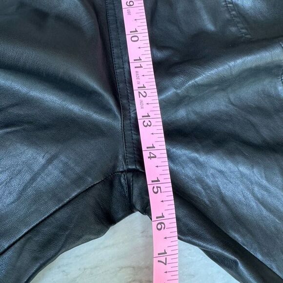 ZARA Traf Black Faux Leather High Waist Joggers size L - Picture 5 of 6